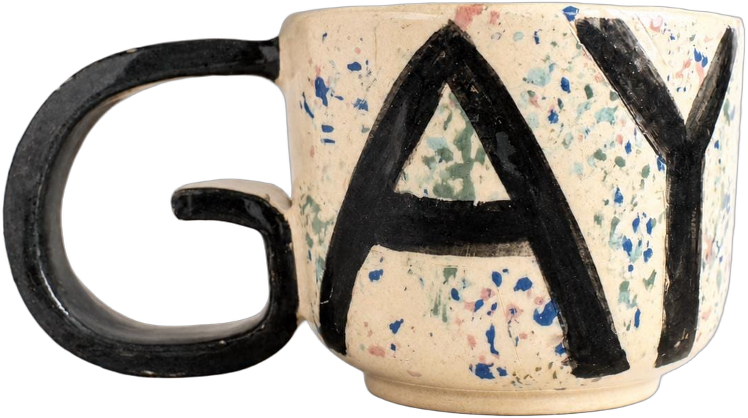 Handgemachte GAY Tasse mit G-Henkel, freigestellt